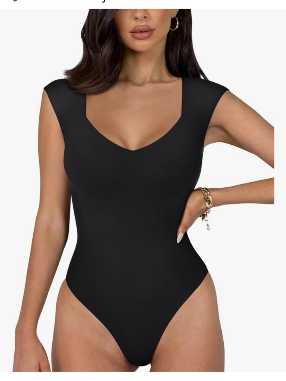 ReoRia Black Bodysuit Top